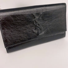 Load image into Gallery viewer, Yves Saint Laurent Black Leather Clutch Wallet
