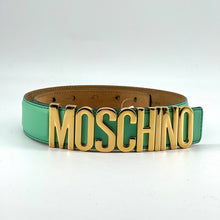 Load image into Gallery viewer, MOSCHINO Mint Green logo Belt

