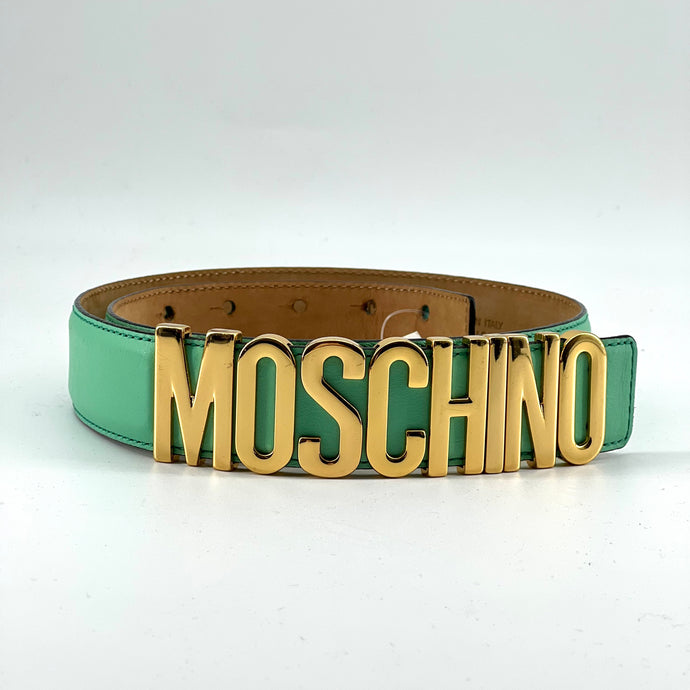 MOSCHINO Mint Green logo Belt