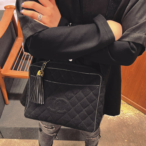 Chanel Tote Bag Cozy CC Shearling and Lambskin Black