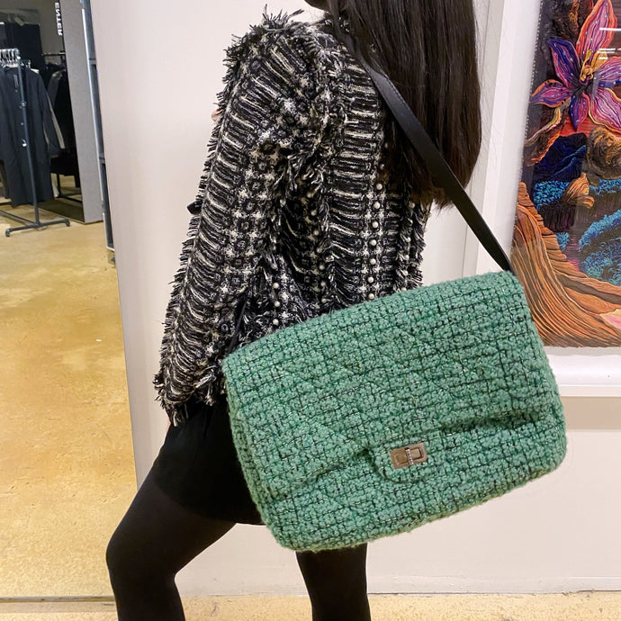 Chanel 2.55 Flap Bag in Green Tweed