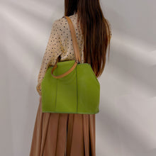 Load image into Gallery viewer, Hermes Green Canvas Cabag Elan PM Bag
