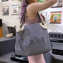 Load image into Gallery viewer, Chanel rialto beach stripe canvas chain bag
