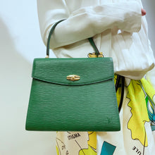 Load image into Gallery viewer, Louis Vuitton Green Leather Marlesherbes Bag
