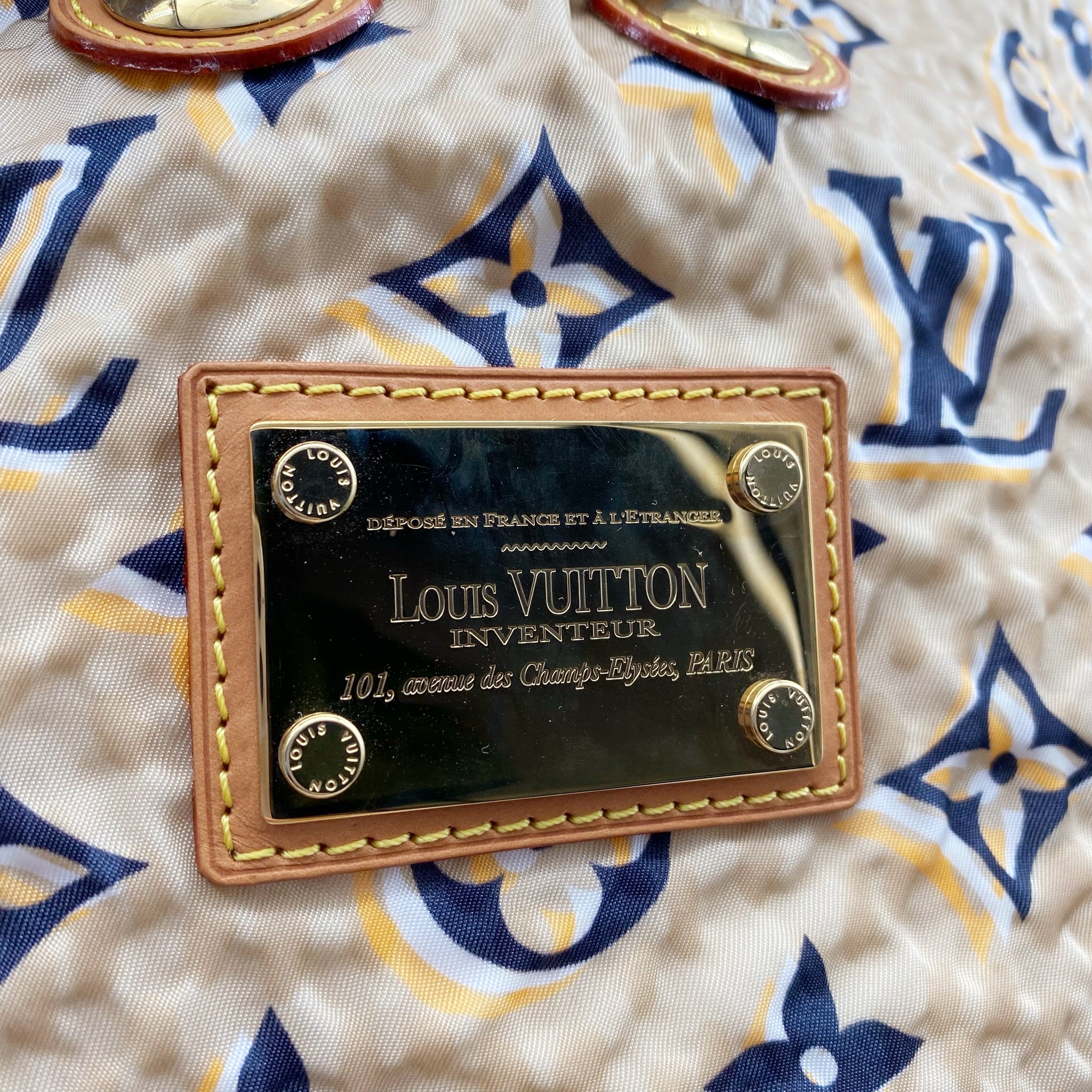 LOUIS VUITTON Limited Edition Tan Nylon Monogram Bulles PM Bag – Sheer Room