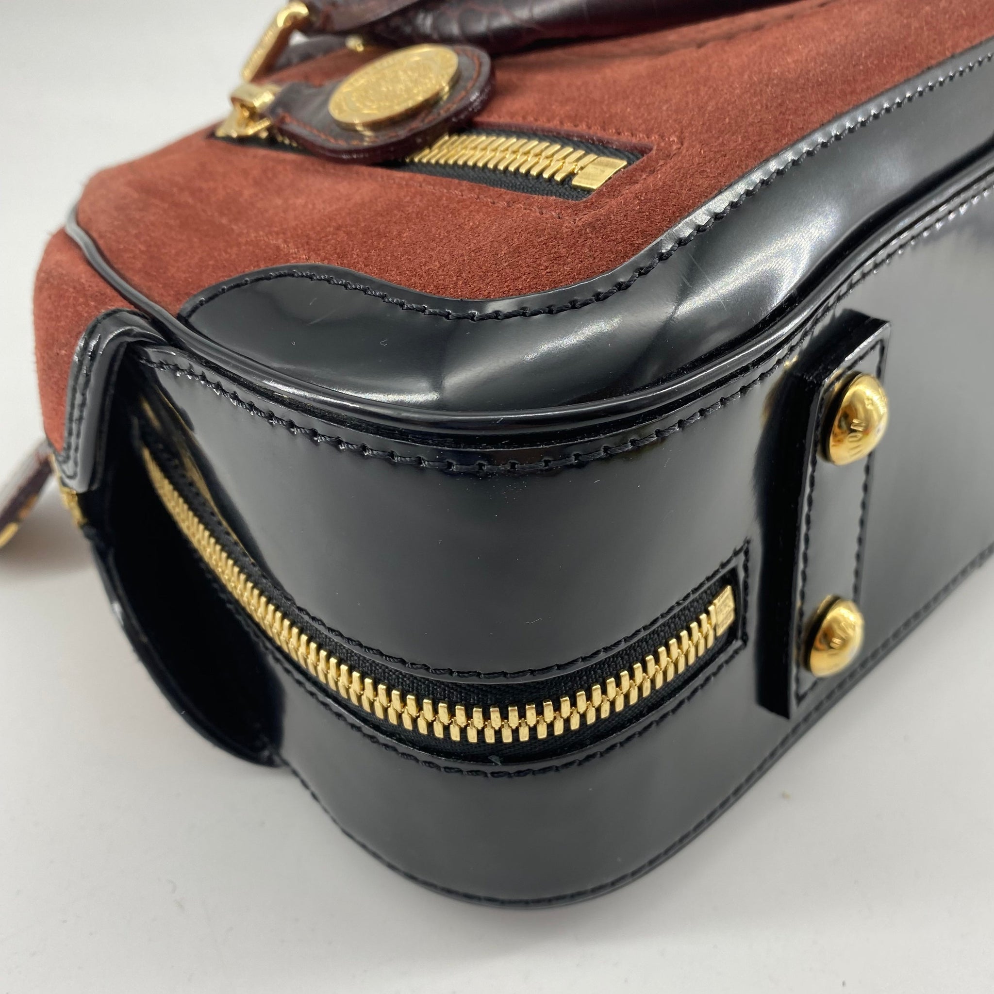 Louis Vuitton Limited Edition Brun Suede Havane Stamped Trunk PM Bag -  Yoogi's Closet