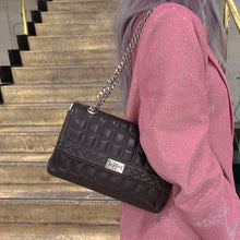 Load image into Gallery viewer, Chanel 2.55 chocolate bar rhinestone chain shoulder bag
