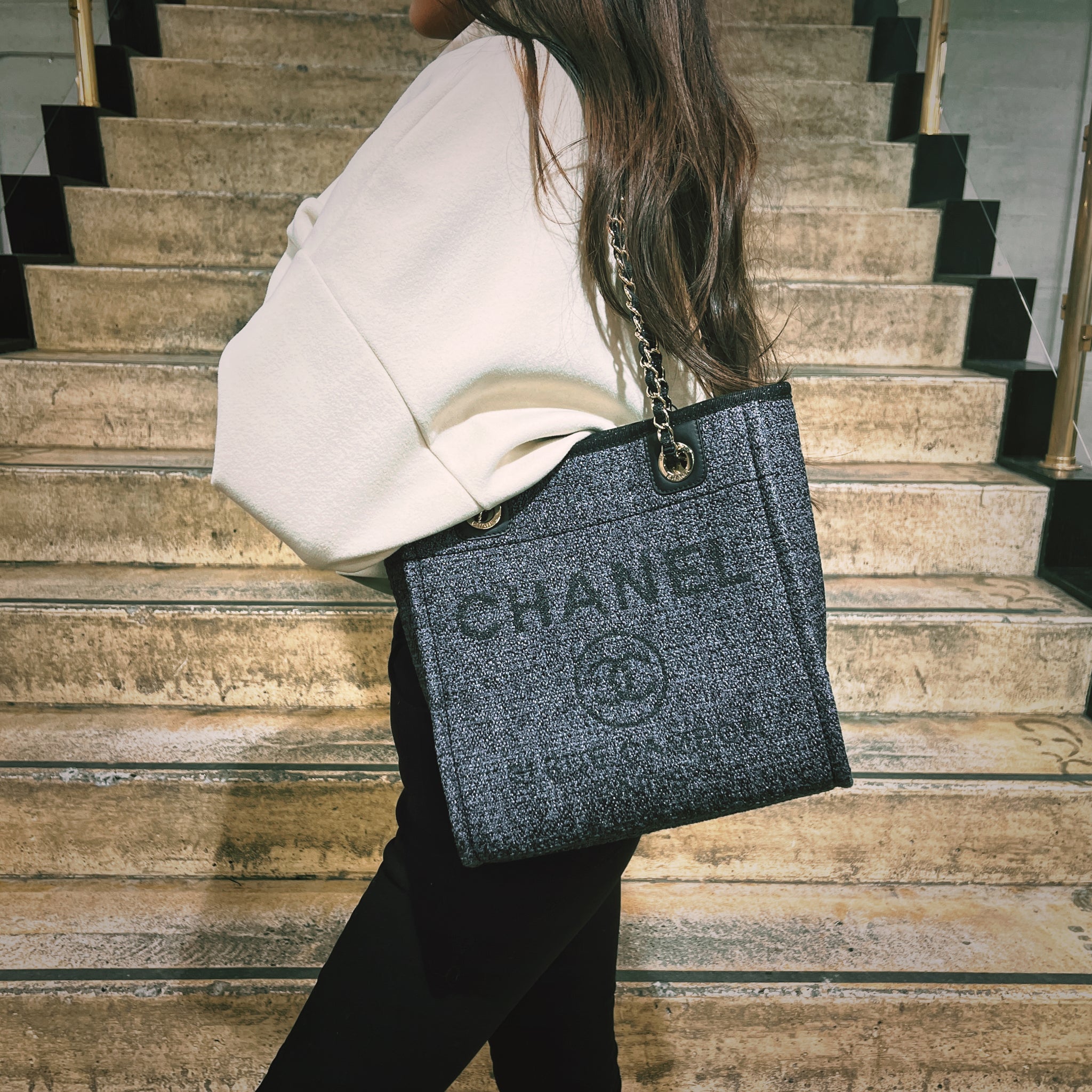 CHANEL Pre-Owned Deauville two-way Canvas Tote Bag - Farfetch