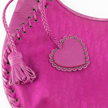 Load image into Gallery viewer, Dior Heart Charm Monogram Braided Fuchsia PinkTWS Canvas Hobo Bag TWS
