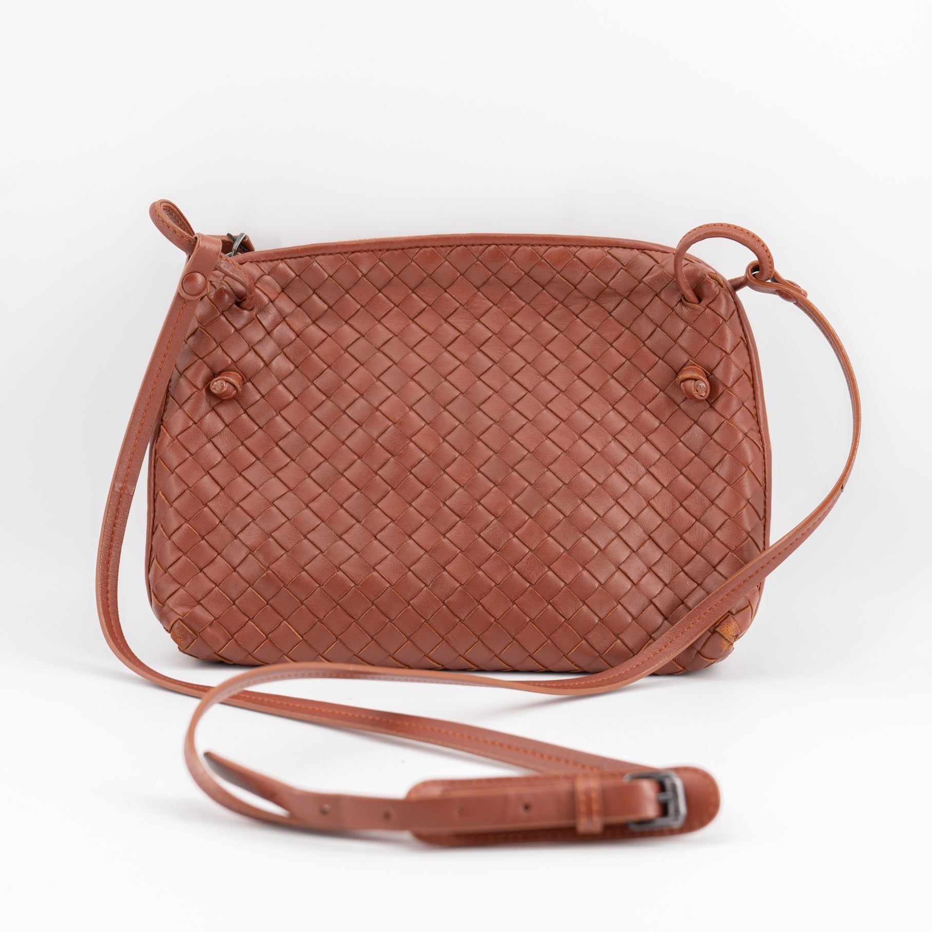 Nodini leather crossbody bag Bottega Veneta Grey in Leather - 30441325