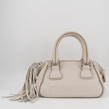 Load image into Gallery viewer, Chanel white leather LAX tassel handbag
