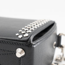 Load image into Gallery viewer, ALEXANDER MCQUEEN Grained Calfskin Studded Box Shoulder Bag 16 Black
