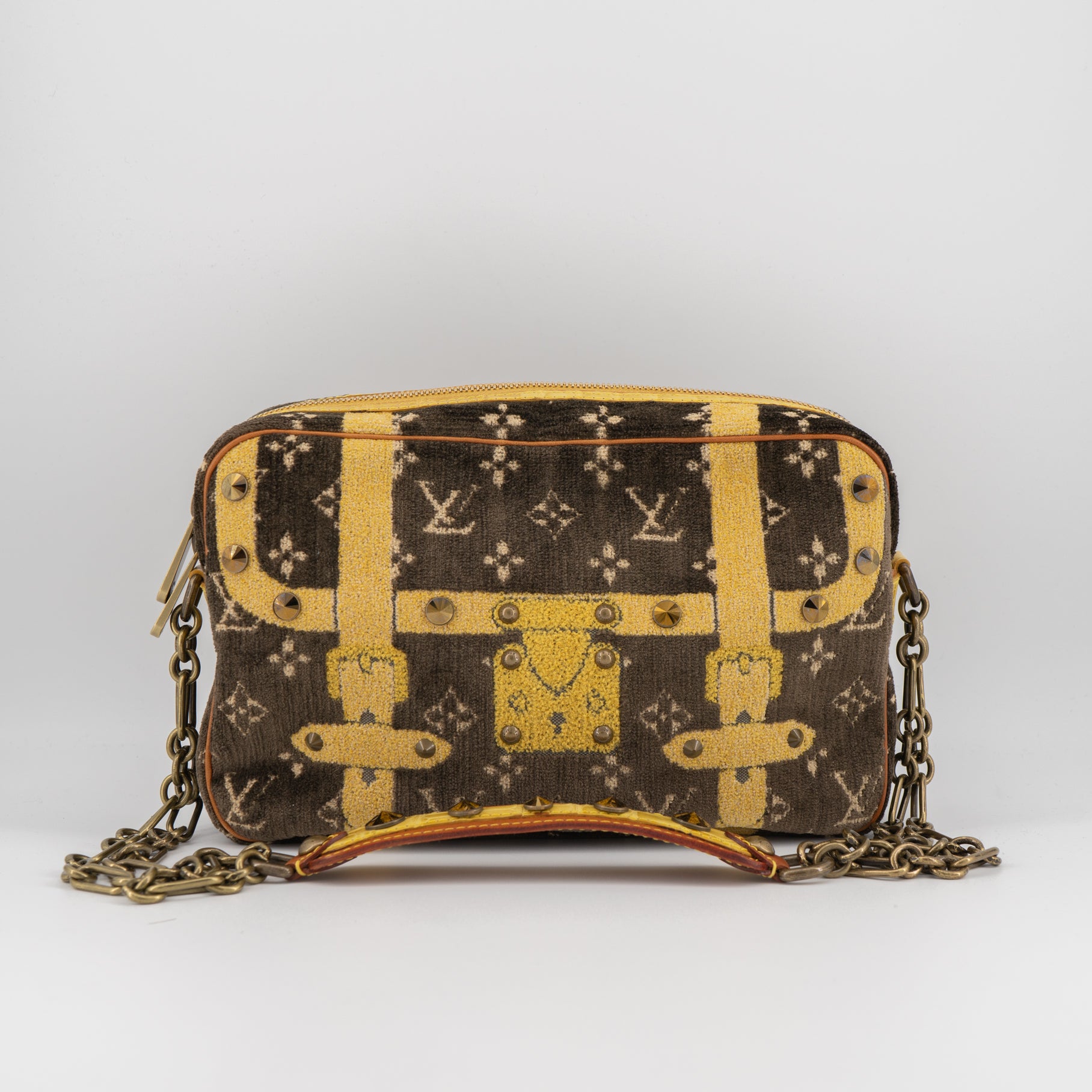 Trompe l'œil velvet handbag Louis Vuitton Brown in Velvet - 8055948