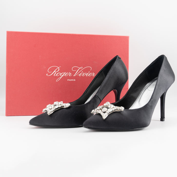 Roger vivier crystal black high heels