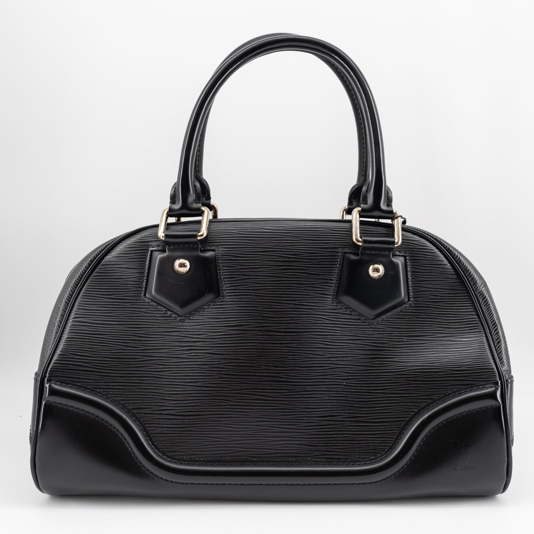Louis Vuitton Black Epi Leather Bowling Montaigne PM Bag Louis