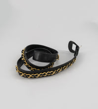 Load image into Gallery viewer, Chanel Black Gold Bag Bum bag Belt
