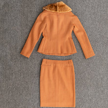 Load image into Gallery viewer, Christian Dior Vintage wool &amp; mink Skirt Suit
