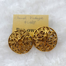 Load image into Gallery viewer, Chanel Perforated Logo Clip Earrings 1980&#39;s
