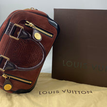Load image into Gallery viewer, Louis Vuitton Havane brown suede stamped trunk PM Boston speedy
