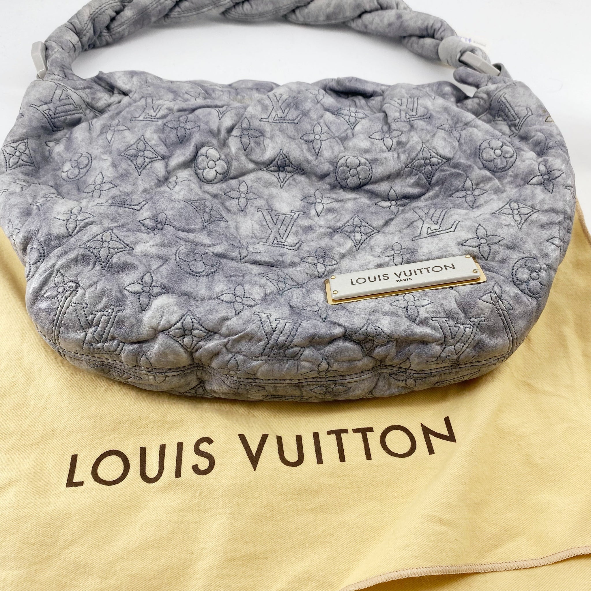 Louis Vuitton Vintage Ecru Monogram Leather Limited Edition Olympe Nimbus  GM Bag