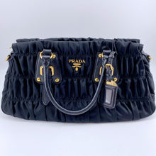 Load image into Gallery viewer, Prada Black Tessuto Gaufre Handle Bag TWS pop
