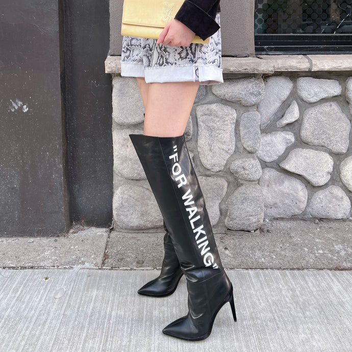Off White FOR WALKING over knee boots