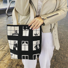 Load image into Gallery viewer, Chanel Coco windows canvas tote handbag
