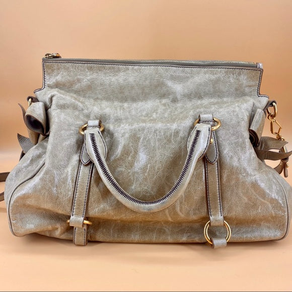 Miu Miu Bow bag Beige Leather ref.951364 - Joli Closet