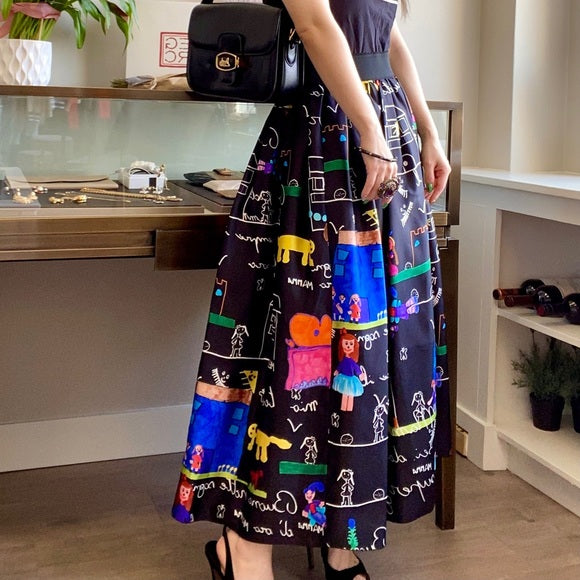 DOLCE & GABBANA silk long skirt