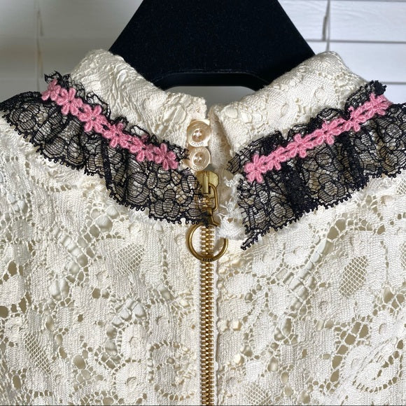 Gucci Cluny Lace Dress With Embroidery in White  Sheer Room