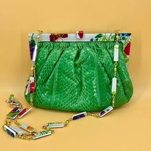 Load image into Gallery viewer, GUCCI green leather cloth&amp; shoulder bag
