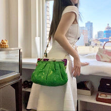 Load image into Gallery viewer, GUCCI green leather cloth&amp; shoulder bag

