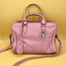 Load image into Gallery viewer, ALEXANDER MCQUEEN Pink padlock Leather Tote Bag
