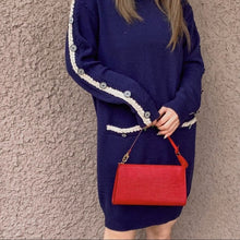 Load image into Gallery viewer, CHANEL wool navy dress

