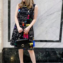 Load image into Gallery viewer, Dolce &amp; Gabbana drawing print black dress TWS pop
