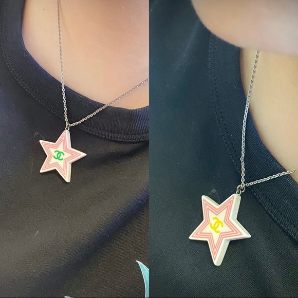 CHANEL two sides star necklace TWS