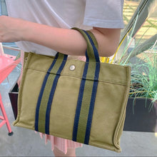 Load image into Gallery viewer, HERMES Green Canvas Fourre Tout PM Tote Bag
