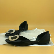 Load image into Gallery viewer, Roger Vivier Chips Strass Buckle Ballerinas in Satin
