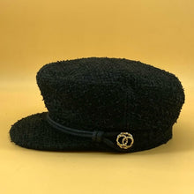 Load image into Gallery viewer, CHANEL black Newsboy&#39;s  hat
