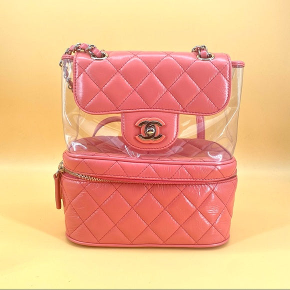CHANEL Leather and PVC Vanity Flap Backpack BagTWS – Sheer Room