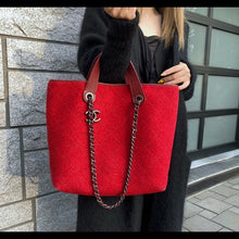 Load image into Gallery viewer, CHANEL Woolen cloth vintage two-way bag
