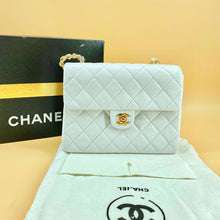 Load image into Gallery viewer, CHANEL vintage white 24k gold classic flap
