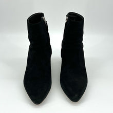 Load image into Gallery viewer, MiuMiu crystal high heels black boots
